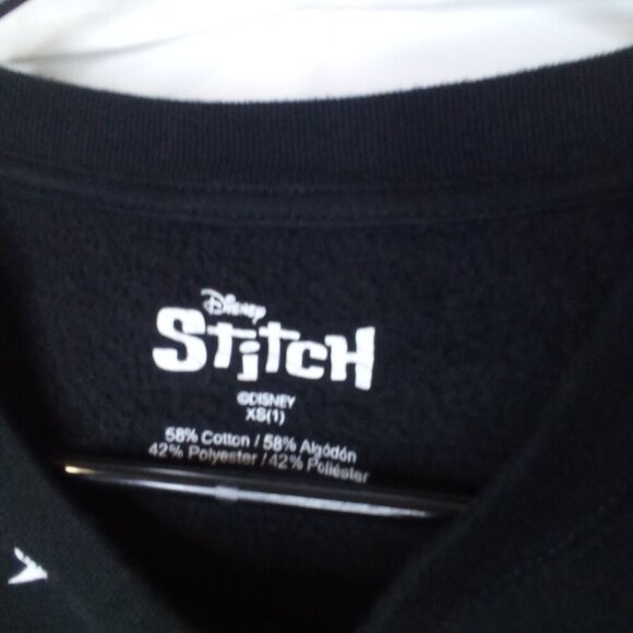 Disney Stitch Sweatshirt Juniors XS Long Sleeve Halloween Pumpkin Black Orange - Picture 9 of 15